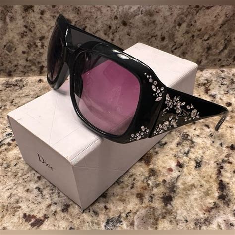 Christian Dior Ondine Sunglasses Crystal Black Frames RARE.